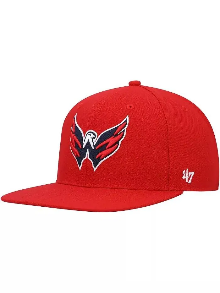 Мужская красная бейсболка Washington Capitals Sure Shot Captain Snapback '47 Brand — изображение 4 из 4