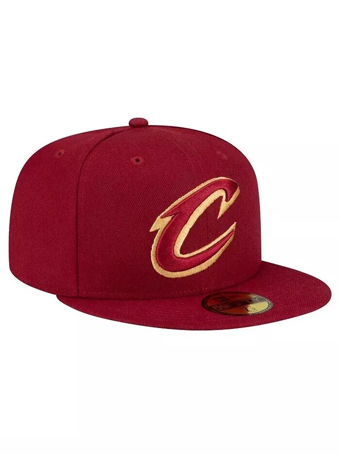 Мужская винная шляпа Cleveland Cavaliers 59FIFTY приталенная шляпа New Era — изображение 2 из 4, красный