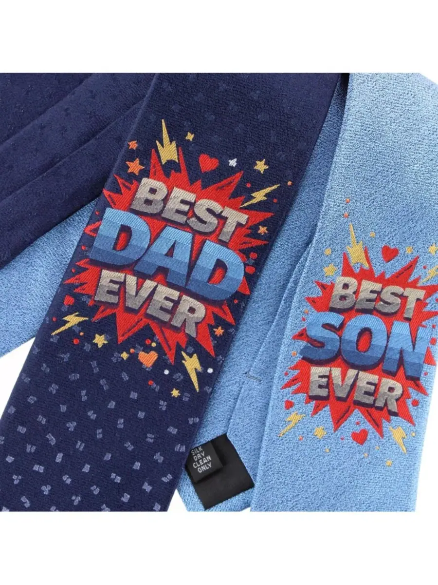 Галстук-бабочка с принтом Best Dad Ever TRAFALGAR — изображение 4 из 5, темно-синий