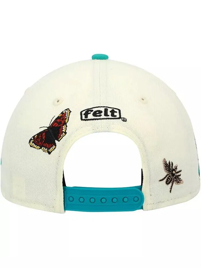 Мужская низкопрофильная шляпа Snapback 9FIFTY с фетровым кремом Florida Marlins New Era — изображение 4 из 4, бежевый