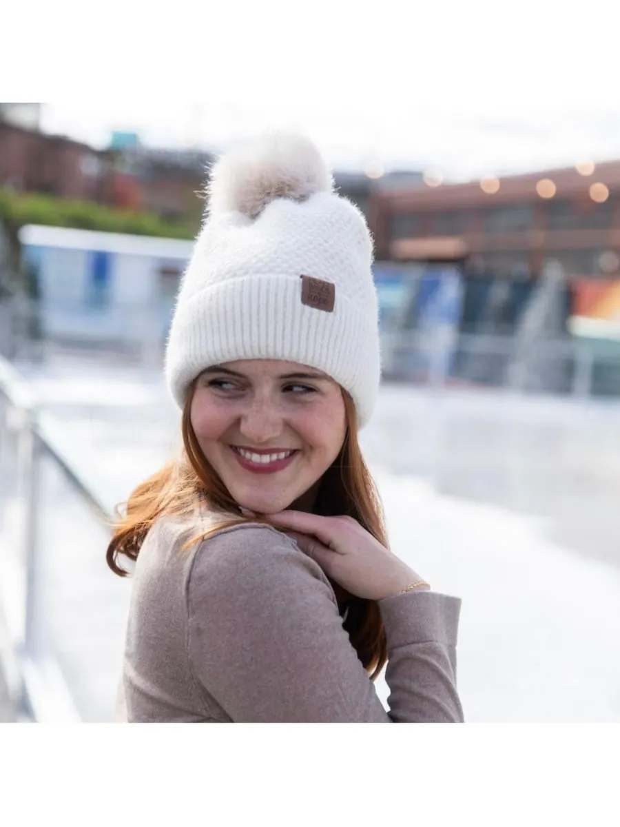 Женская шапка-бини с помпоном - бежевого цвета Headbands of Hope — изображение 4 из 6, бежевый