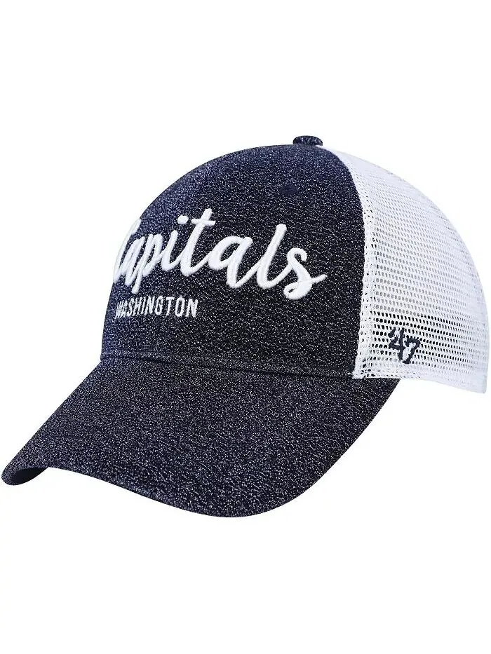Женская темно-синяя, белая бейсболка-кепка дальнобойщика Washington Capitals Encore MVP '47 Brand — изображение 1 из 4