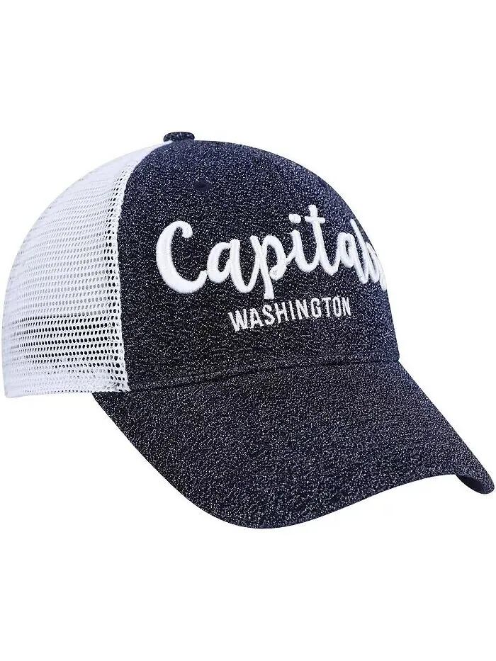 Женская темно-синяя, белая кепка Washington Capitals Encore MVP Trucker Snapback '47 Brand — изображение 3 из 4
