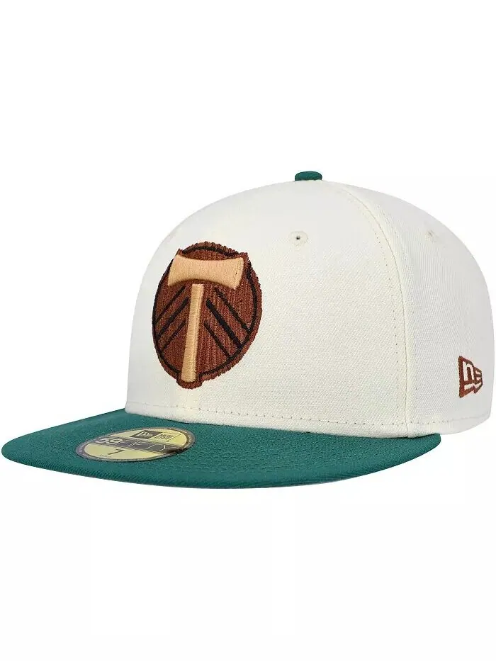 Мужская кремовая шляпа Portland Timbers Wood Grain 59FIFTY New Era — изображение 2 из 4, бежевый