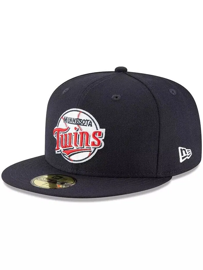 Мужская темно-синяя шляпа Minnesota Twins Cooperstown Collection Wool 59FIFTY New Era