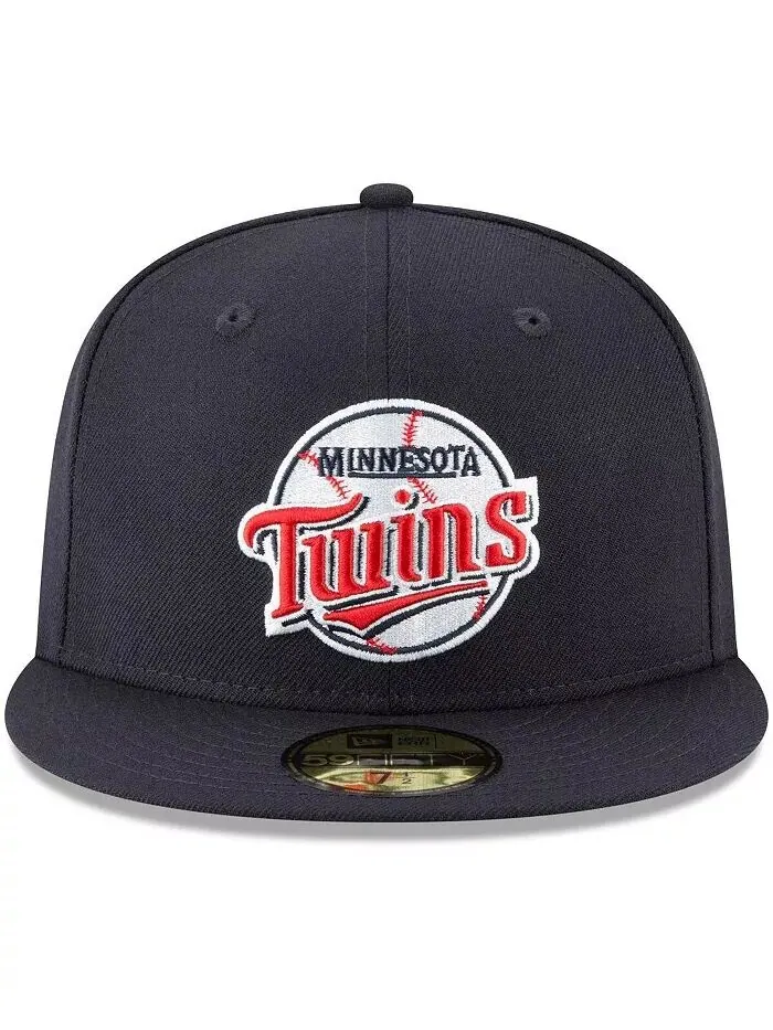 Мужская темно-синяя шляпа Minnesota Twins Cooperstown Collection Wool 59FIFTY New Era — изображение 3 из 4, темно-синий