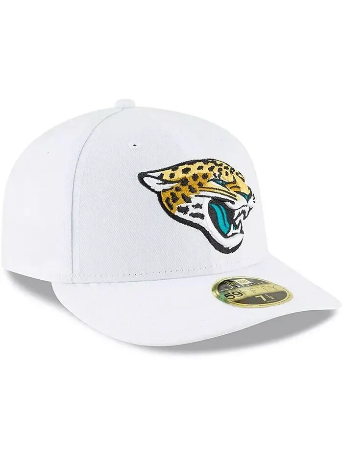 Мужская белая приталенная шляпа Jacksonville Jaguars Omaha Low Profile 59FIFTY New Era — изображение 3 из 4, белый