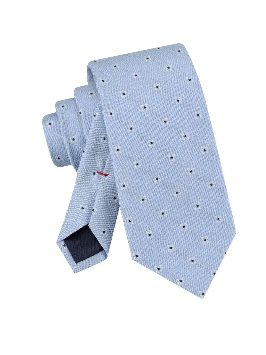 Галстук классический с мелким принтом Yale Seasonal Neat Pattern Tommy Hilfiger — изображение 3 из 5, светлый синий