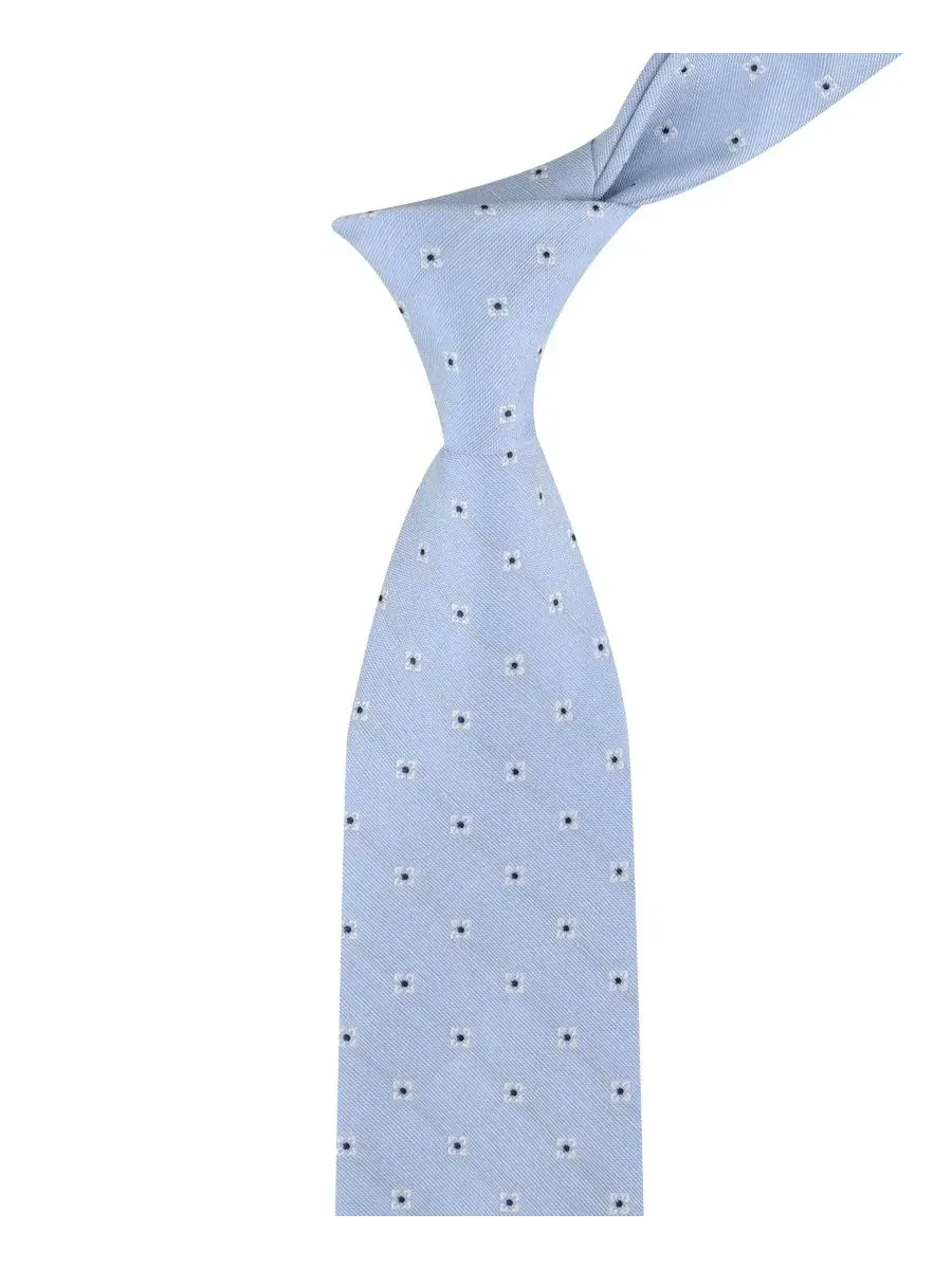 Галстук классический с мелким принтом Yale Seasonal Neat Pattern Tommy Hilfiger — изображение 4 из 5, светлый синий