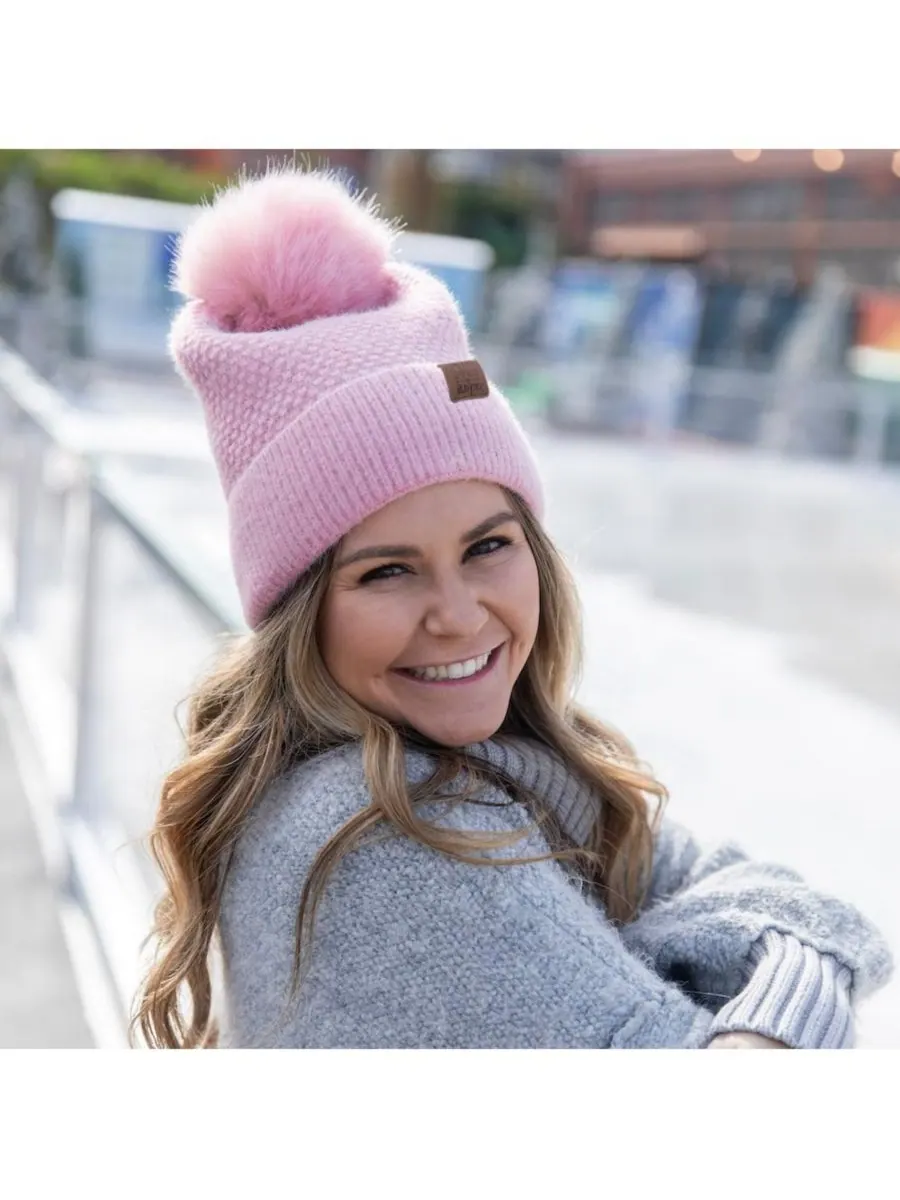 Женская шапка-бини с помпоном - розовая Headbands of Hope — изображение 3 из 7, розовый