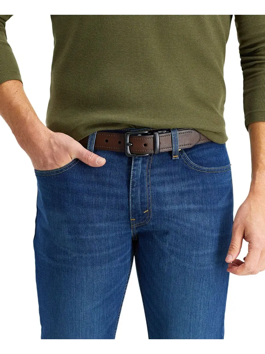 Мужской двусторонний повседневный джинсовый пояс «два в одном» Levi's — изображение 6 из 6, коричневый/черный