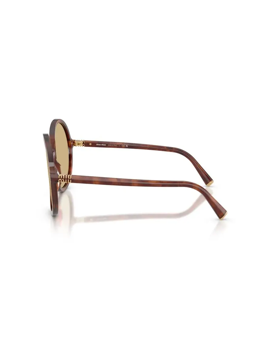 Женские круглые солнцезащитные очки, MU B02S MIU MIU, Striped Tobacco — изображение 3 из 6