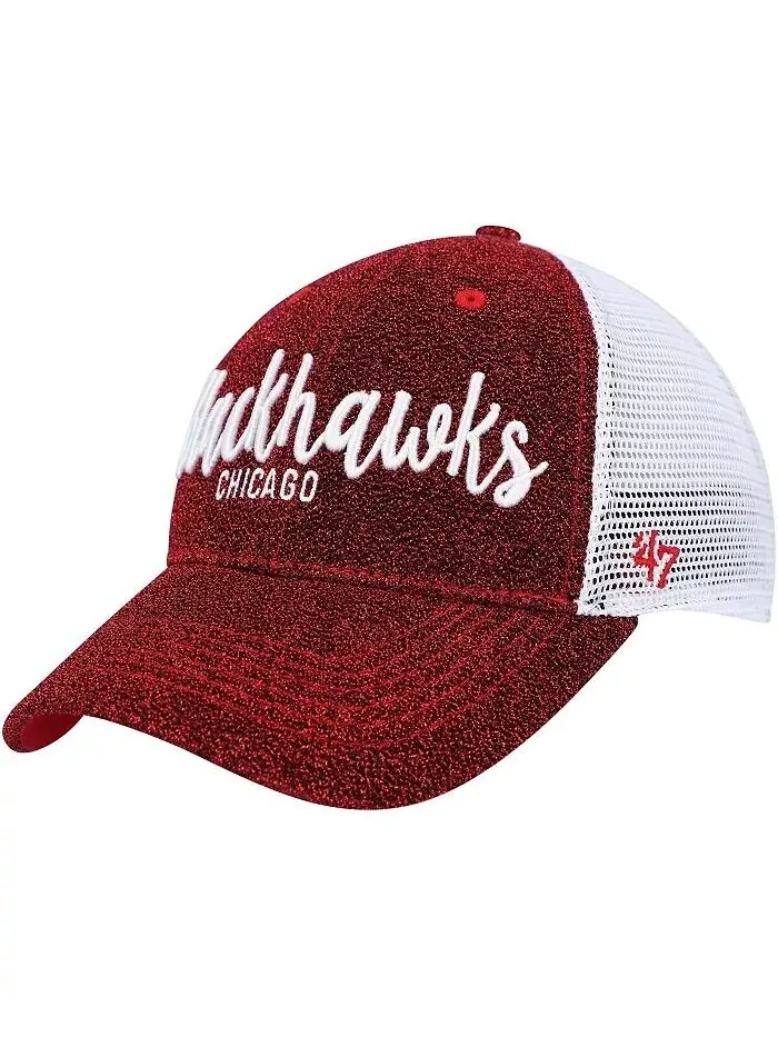 Женская кепка Snapback MVP Trucker Chicago Blackhawks Encore, красная, белая '47 Brand — изображение 1 из 1