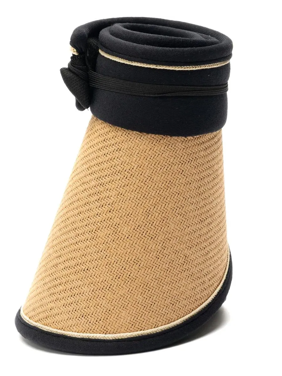 Шляпа-козырек из твида и соломы с откидным козырьком Vince Camuto — изображение 4 из 7, бежевый