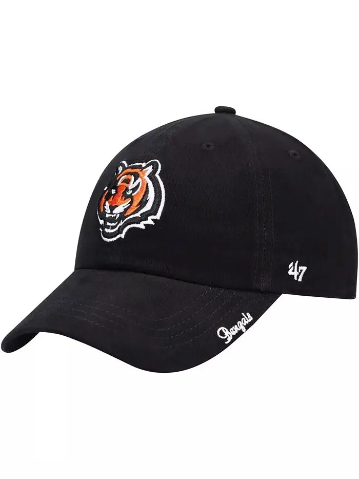 Женская черная шапка Cincinnati Bengals Miata Clean Up Primary с регулируемой головкой '47 Brand — изображение 1 из 4