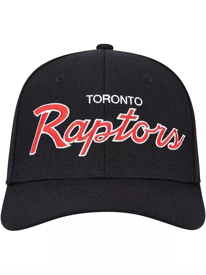 Мужская черная эластичная бейсболка Toronto Raptors MVP Team Script 2.0 Mitchell & Ness — изображение 2 из 4, черный