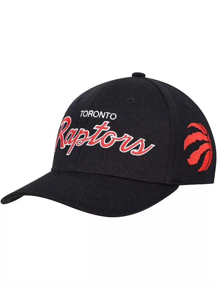 Мужская черная бейсболка-кепка Toronto Raptors MVP Team Script 2.0 Stretch Snapback Mitchell & Ness — изображение 1 из 4