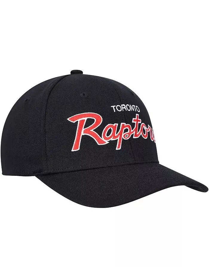Мужская черная бейсболка-кепка Toronto Raptors MVP Team Script 2.0 Stretch Snapback Mitchell & Ness — изображение 3 из 4