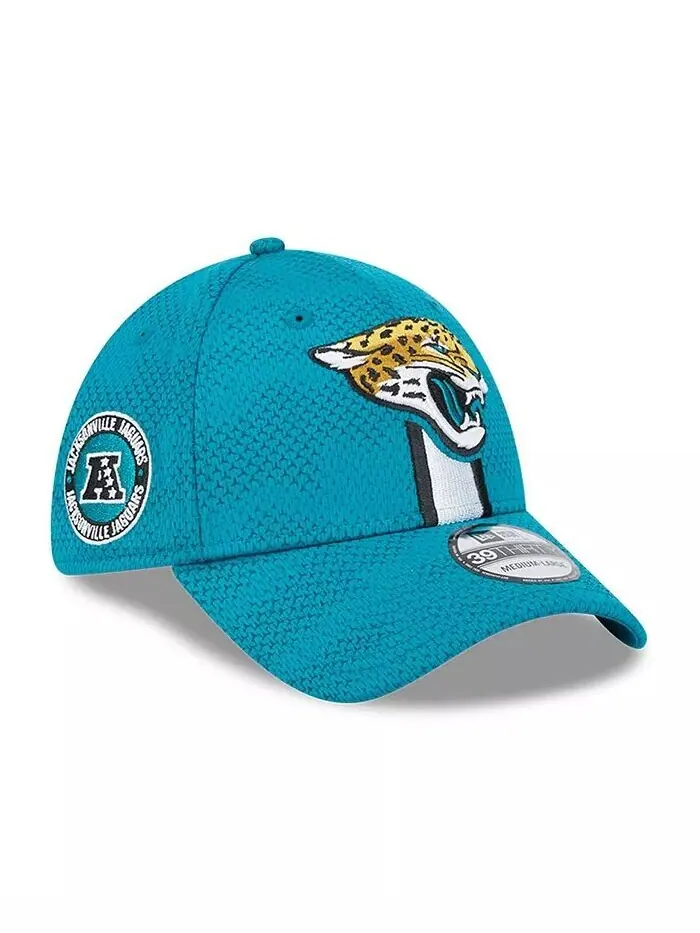 Мужская бирюзовая кепка Jacksonville Jaguars 2024 Sideline 39THIRTY Flex Hat New Era — изображение 4 из 4, бирюзовый