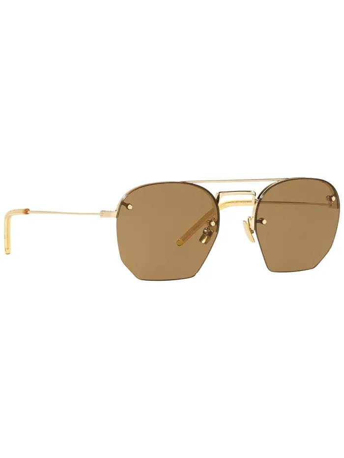 Унисекс солнцезащитные очки, SL 422 Saint Laurent — изображение 2 из 10, коричневый