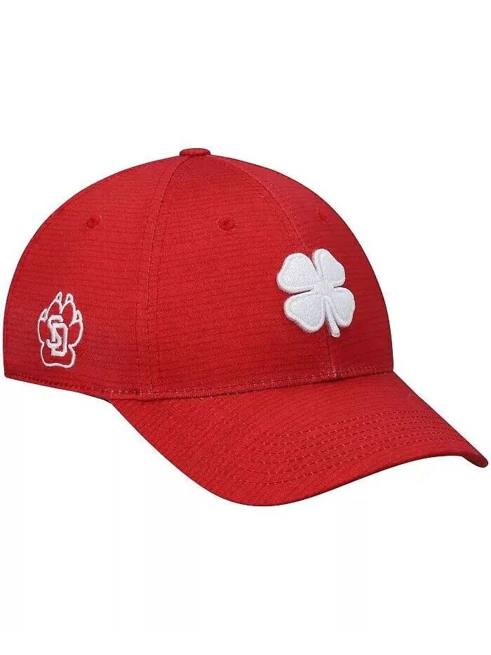 Мужская красная гибкая шляпа South Dakota Coyotes Crazy Luck Memory Fit Black Clover — изображение 1 из 3, красный