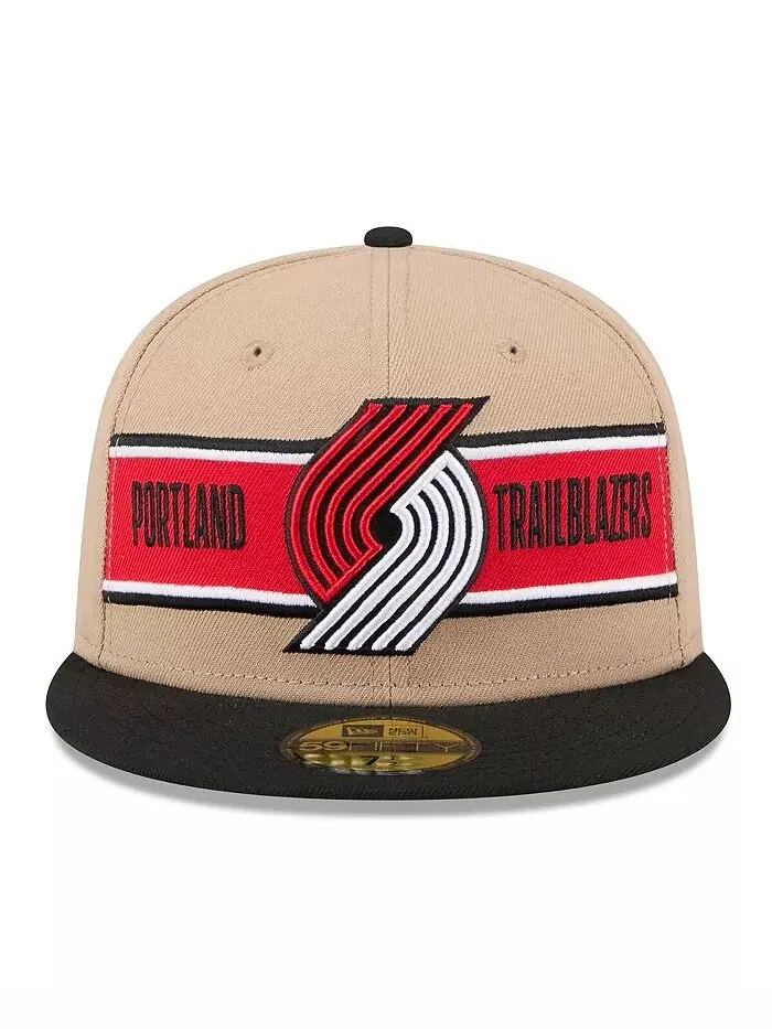 Мужская бежево-черная кепка Portland Trail Blazers 2024 NBA Draft 59FIFTY Fitted New Era — изображение 3 из 4