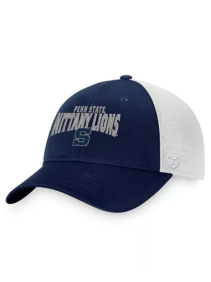 Мужская темно-синяя, белая бейсболка Penn State Nittany Lions Breakout Trucker Snapback Top of the — изображение 1 из 3
