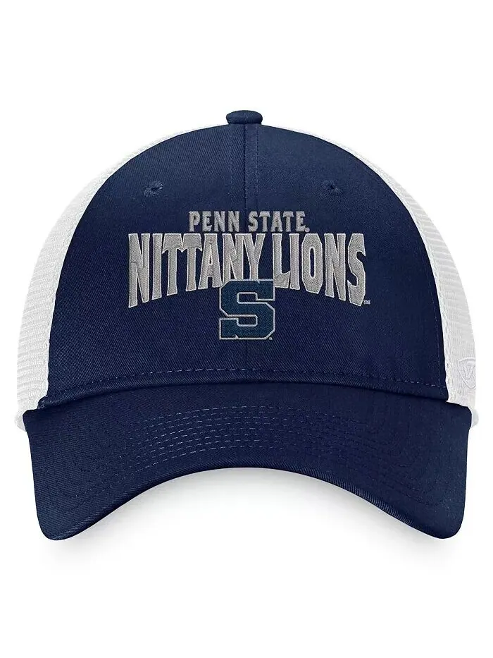 Мужская темно-синяя белая кепка Penn State Nittany Lions Breakout Trucker Snapback Top Of The World — изображение 3 из 3