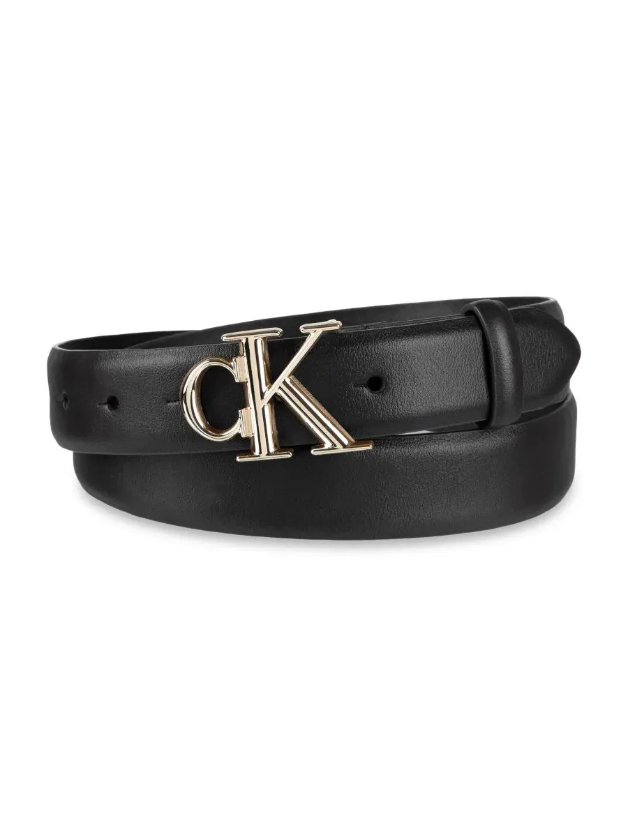 Женский узкий пояс CK с монограммой и пряжкой Calvin Klein