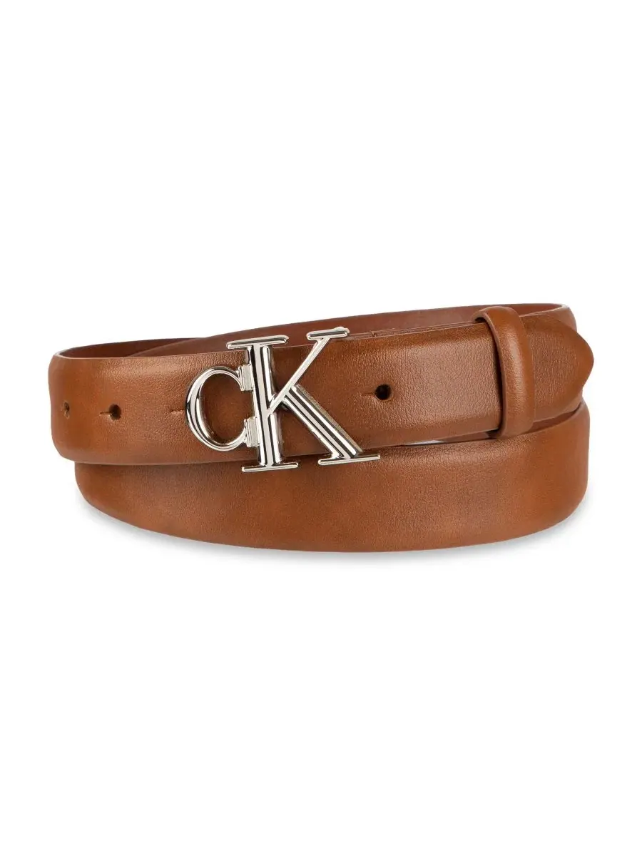 Женский узкий пояс CK с монограммой и пряжкой Calvin Klein
