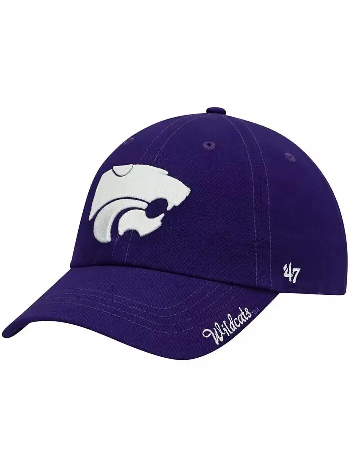Женская фиолетовая кепка Kansas State Wildcats Miata Clean Up с логотипом и регулируемой головкой