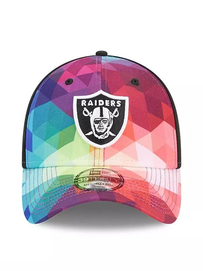 Мужская розовая бейсболка Las Vegas Raiders 2023 NFL Crucial Catch 39THIRTY Flex New Era — изображение 2 из 4