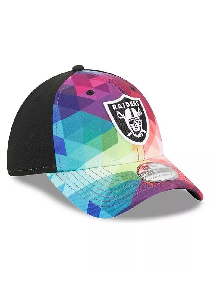 Мужская розовая гибкая кепка Las Vegas Raiders 2023 NFL Crucial Catch 39THIRTY New Era — изображение 4 из 4, розовый
