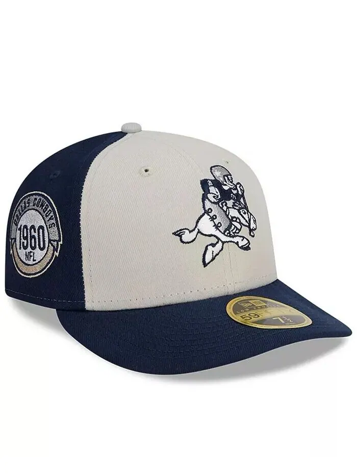 Мужская кремовая, темно-синяя шляпа Dallas Cowboys 2023 Sideline Historic Low Profile 59FIFTY New
