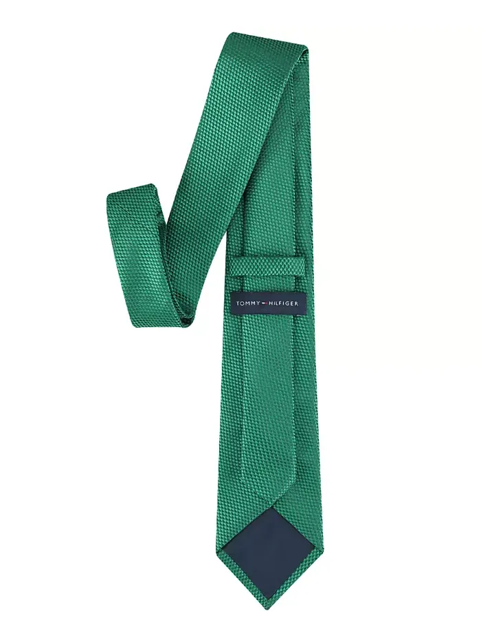 Мужской галстук Rian Classic Unsolid Solid Tommy Hilfiger — изображение 3 из 5, зеленый