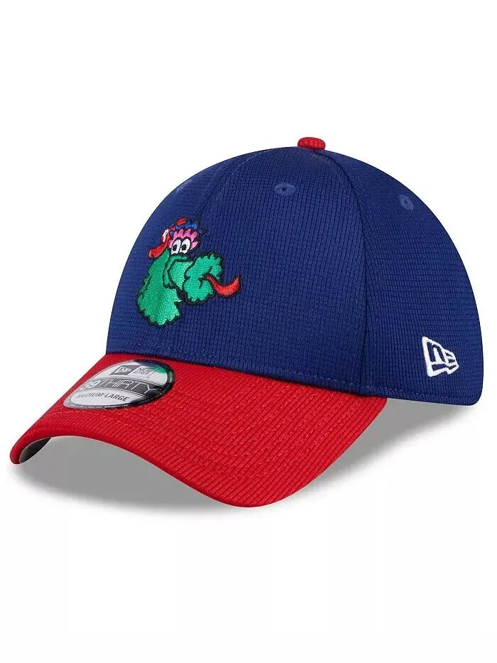 Мужская темно-синяя кепка Philadelphia Phillies 2024 Batting Practice 39THIRTY Flex Hat New Era — изображение 1 из 4, красный