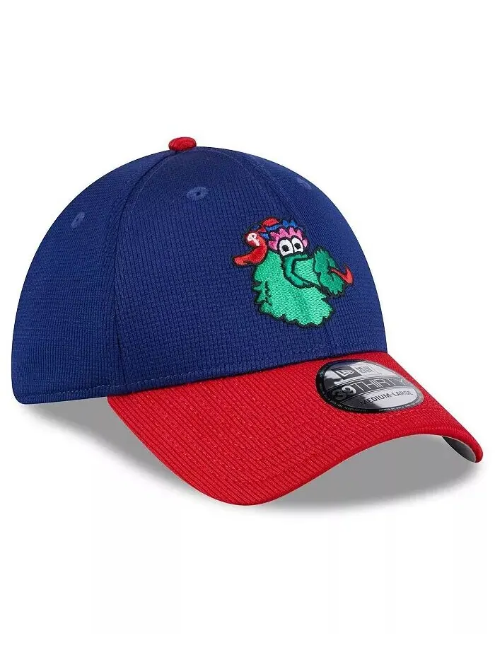 Мужская темно-синяя кепка Philadelphia Phillies 2024 Batting Practice 39THIRTY Flex Hat New Era — изображение 3 из 4, красный