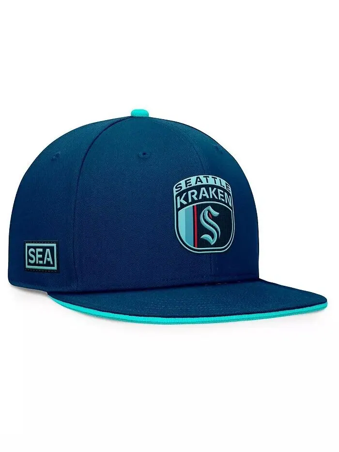 Мужская кепка Snapback для драфта НХЛ 2024 Deep Sea Seattle Kraken Fanatics — изображение 1 из 4