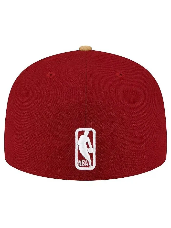 Мужская винно-золотая шляпа Cleveland Cavaliers, 2 тона 59FIFTY, облегающая шляпа New Era — изображение 2 из 4