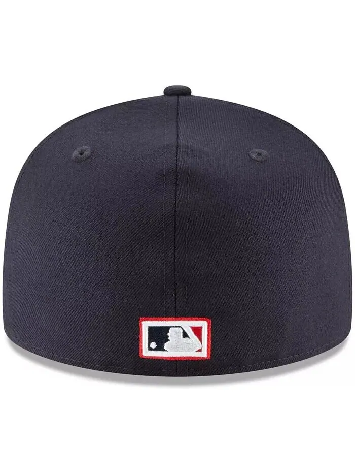 Мужская темно-синяя шляпа Cleveland Indians Cooperstown Collection Wool 59FIFTY приталенная шляпа — изображение 2 из 4