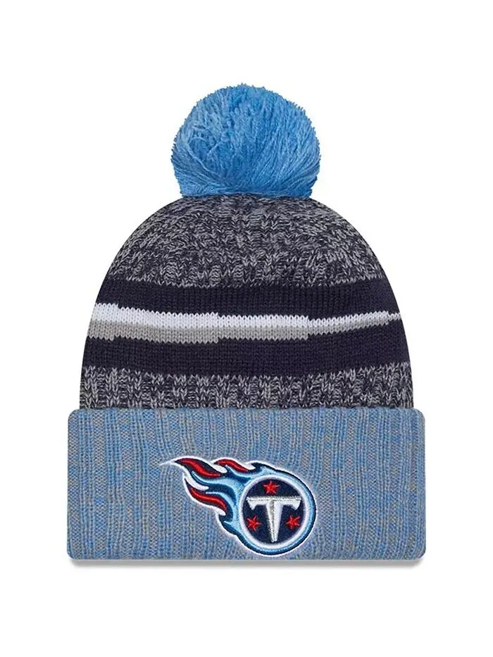 Мужская темно-синяя, голубая вязаная шапка Tennessee Titans 2023 Sideline Sport с манжетами и — изображение 1 из 2