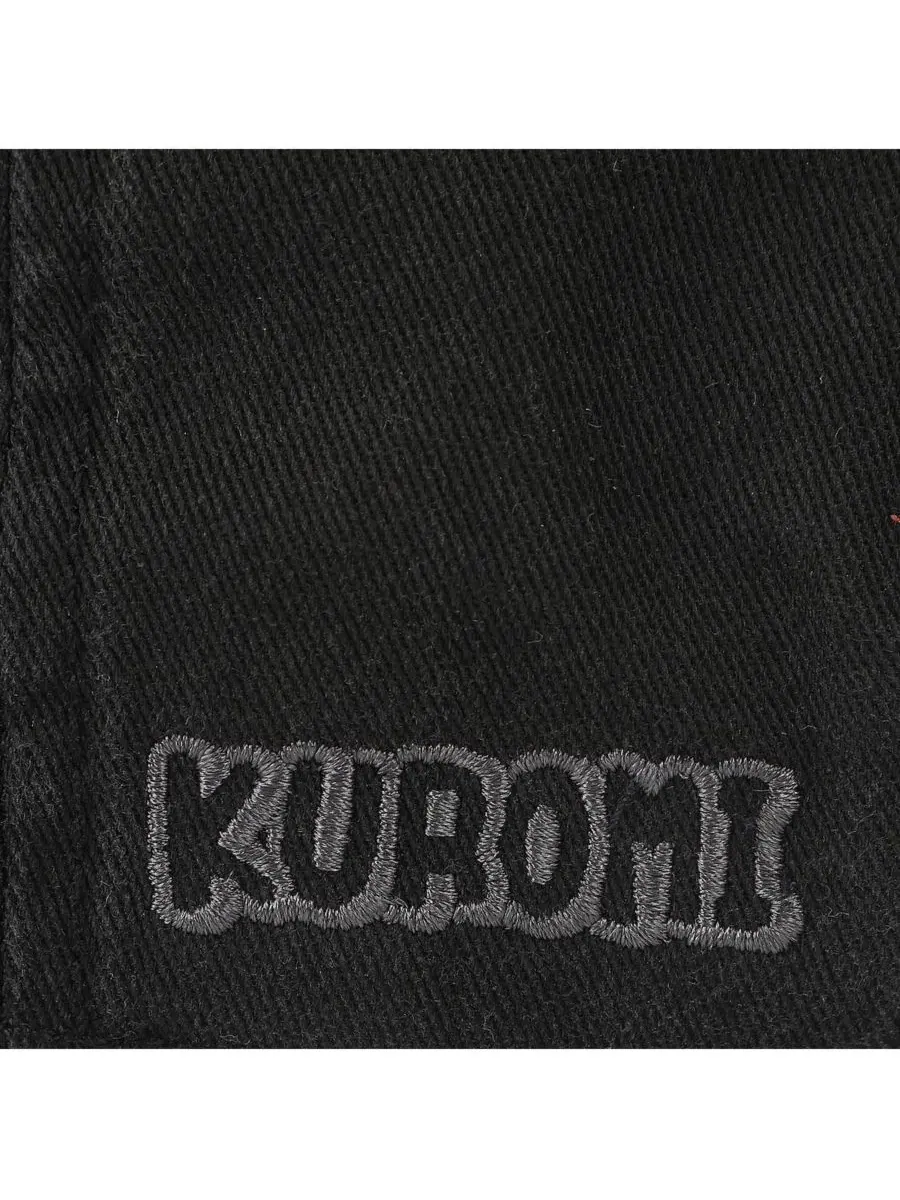Черная бейсболка без жесткой основы с вышитым изображением персонажа Kuromi — изображение 7 из 10, черный
