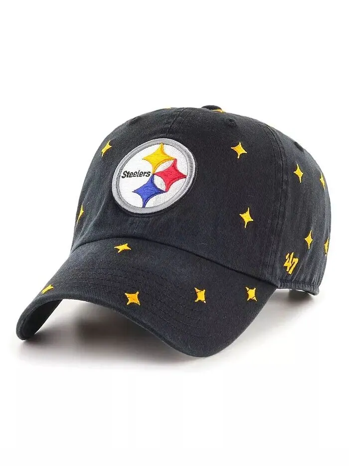 Мужская и женская черная регулируемая шляпа Pittsburgh Steelers Confetti Clean Up '47 Brand — изображение 1 из 2, черный