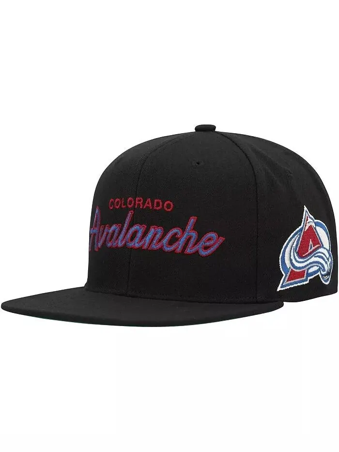 Мужская черная бейсболка Colorado Avalanche Core Team Script 2.0 Snapback Mitchell & Ness — изображение 1 из 4, черный