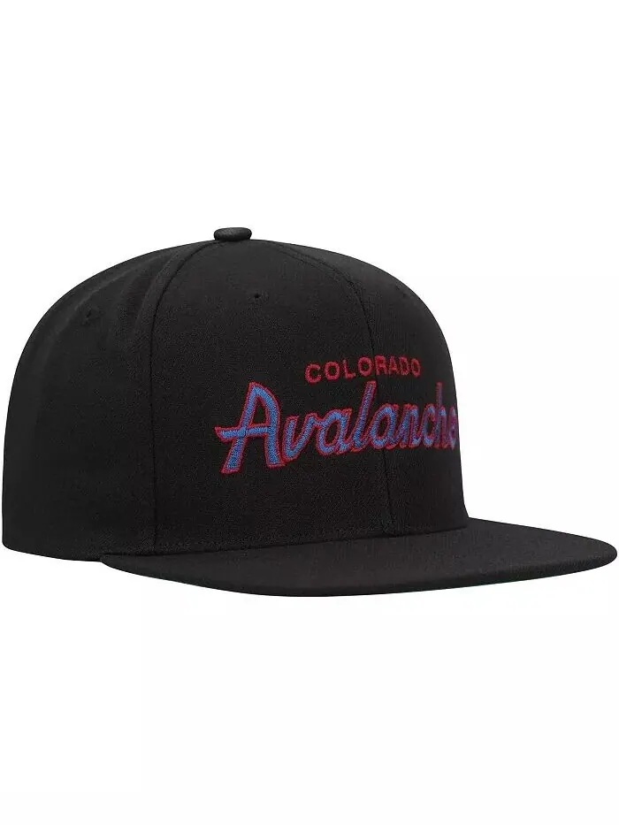 Мужская черная бейсболка Colorado Avalanche Core Team Script 2.0 Snapback Mitchell & Ness — изображение 2 из 4, черный