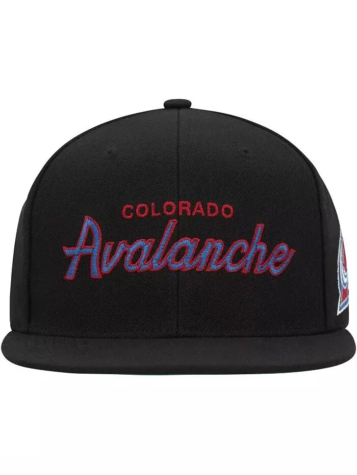 Мужская черная бейсболка Colorado Avalanche Core Team Script 2.0 Snapback Mitchell & Ness — изображение 4 из 4