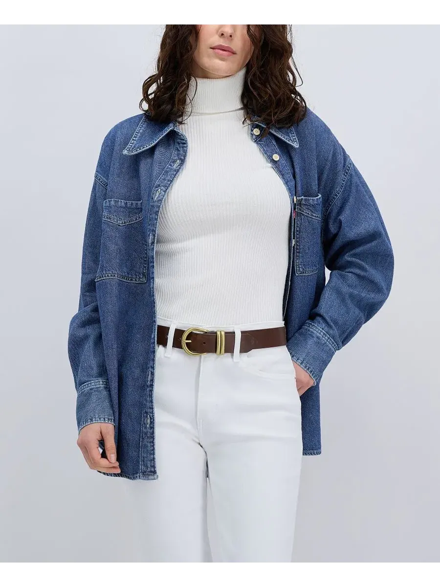 Женский кожаный пояс с двойной металлической петлей Levi'S — изображение 8 из 8, белый