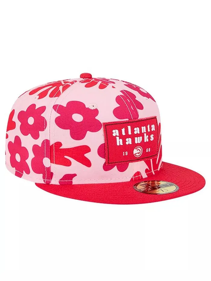 Мужская красная шляпа Atlanta Hawks Palm Fronds 2-Tone 59FIFTY Fitted Hat New Era — изображение 2 из 4
