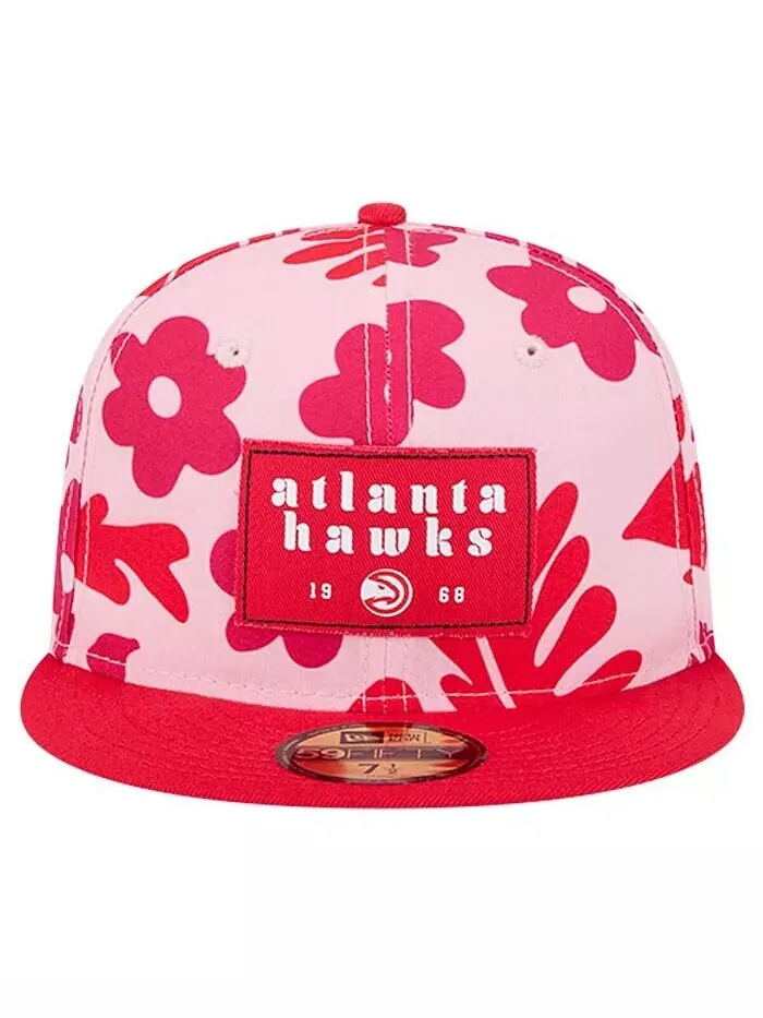 Мужская красная приталенная шляпа Atlanta Hawks Palm Fronds 2-цветная 59FIFTY New Era — изображение 3 из 4, красный