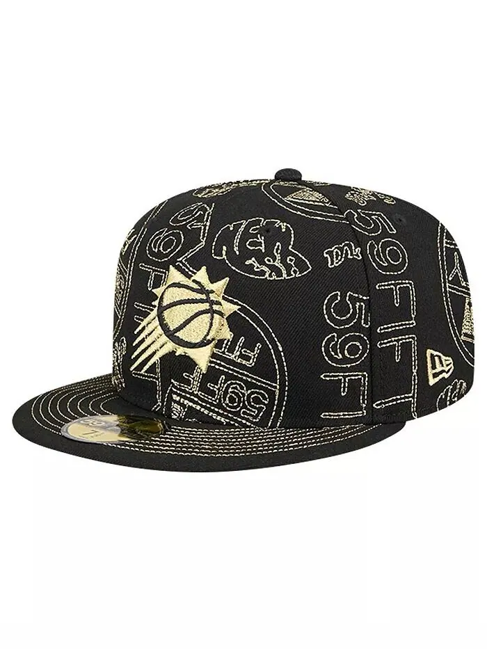 Мужская приталенная шляпа с трафаретным принтом Black Phoenix Suns 59FIFTY Day со сплошным принтом — изображение 1 из 4
